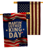 MLK Day - Patriotic Americana Vertical Impressions Decorative Flags HG190040 Made In USA