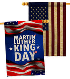 MLK Day - Patriotic Americana Vertical Impressions Decorative Flags HG190040 Made In USA