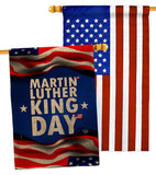 MLK Day - Patriotic Americana Vertical Impressions Decorative Flags HG190040 Made In USA