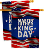 MLK Day - Patriotic Americana Vertical Impressions Decorative Flags HG190040 Made In USA