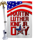 Happy MLK Day - Patriotic Americana Vertical Impressions Decorative Flags HG130314 Made In USA