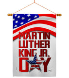 Happy MLK Day - Patriotic Americana Vertical Impressions Decorative Flags HG130314 Made In USA