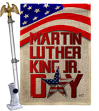 Happy MLK Day - Patriotic Americana Vertical Impressions Decorative Flags HG130314 Made In USA