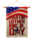 Happy MLK Day - Patriotic Americana Vertical Impressions Decorative Flags HG130314 Made In USA