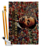 I Have A Dream - Patriotic Americana Horizontal Impressions Decorative Flags HG130433 Made In USA