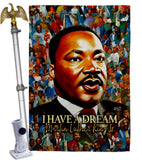 MLK Dream - Patriotic Americana Vertical Impressions Decorative Flags HG130434 Made In USA