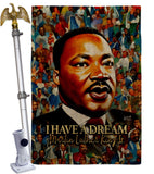 MLK Dream - Patriotic Americana Vertical Impressions Decorative Flags HG130434 Made In USA