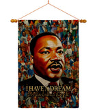 MLK Dream - Patriotic Americana Vertical Impressions Decorative Flags HG130434 Made In USA