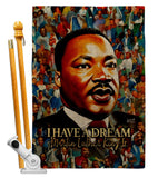 MLK Dream - Patriotic Americana Vertical Impressions Decorative Flags HG130434 Made In USA