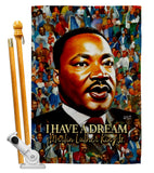 MLK Dream - Patriotic Americana Vertical Impressions Decorative Flags HG130434 Made In USA