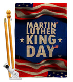 MLK Day - Patriotic Americana Vertical Impressions Decorative Flags HG190040 Made In USA