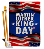 MLK Day - Patriotic Americana Vertical Impressions Decorative Flags HG190040 Made In USA