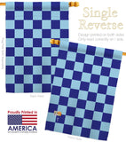 Blue Checker - Merchant Special Occasion Vertical Impressions Decorative Flags HG140823 Made In USA