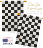 Black Checker - Merchant Special Occasion Vertical Impressions Decorative Flags HG140824 Made In USA