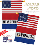 US Now Renting - Merchant Special Occasion Vertical Impressions Decorative Flags HG140850 Made In USA