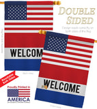 US Welcome - Merchant Special Occasion Vertical Impressions Decorative Flags HG140854 Made In USA