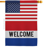 US Welcome - Merchant Special Occasion Vertical Impressions Decorative Flags HG140854 Made In USA