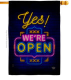 Yes We're Open - Merchant Special Occasion Vertical Impressions Decorative Flags HG190007 Made In USA