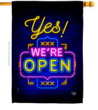 Yes We're Open - Merchant Special Occasion Vertical Impressions Decorative Flags HG190007 Made In USA