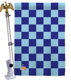 Blue Checker - Merchant Special Occasion Vertical Impressions Decorative Flags HG140823 Made In USA