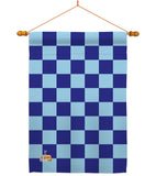 Blue Checker - Merchant Special Occasion Vertical Impressions Decorative Flags HG140823 Made In USA