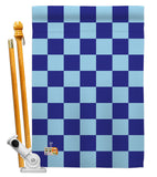 Blue Checker - Merchant Special Occasion Vertical Impressions Decorative Flags HG140823 Made In USA