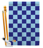 Blue Checker - Merchant Special Occasion Vertical Impressions Decorative Flags HG140823 Made In USA