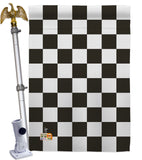 Black Checker - Merchant Special Occasion Vertical Impressions Decorative Flags HG140824 Made In USA