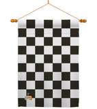 Black Checker - Merchant Special Occasion Vertical Impressions Decorative Flags HG140824 Made In USA