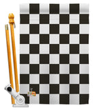 Black Checker - Merchant Special Occasion Vertical Impressions Decorative Flags HG140824 Made In USA