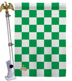 Green Checker - Merchant Special Occasion Vertical Impressions Decorative Flags HG140825 Made In USA