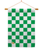 Green Checker - Merchant Special Occasion Vertical Impressions Decorative Flags HG140825 Made In USA