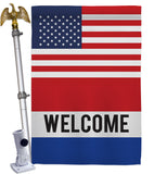 US Welcome - Merchant Special Occasion Vertical Impressions Decorative Flags HG140854 Made In USA