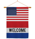 US Welcome - Merchant Special Occasion Vertical Impressions Decorative Flags HG140854 Made In USA