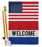 US Welcome - Merchant Special Occasion Vertical Impressions Decorative Flags HG140854 Made In USA