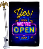 Yes We're Open - Merchant Special Occasion Vertical Impressions Decorative Flags HG190007 Made In USA