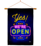 Yes We're Open - Merchant Special Occasion Vertical Impressions Decorative Flags HG190007 Made In USA