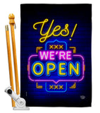Yes We're Open - Merchant Special Occasion Vertical Impressions Decorative Flags HG190007 Made In USA