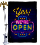 Yes We're Open - Merchant Special Occasion Vertical Impressions Decorative Flags HG190007 Made In USA