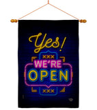 Yes We're Open - Merchant Special Occasion Vertical Impressions Decorative Flags HG190007 Made In USA