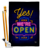 Yes We're Open - Merchant Special Occasion Vertical Impressions Decorative Flags HG190007 Made In USA