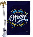 We Are Open - Merchant Special Occasion Vertical Impressions Decorative Flags HG192586 Made In USA