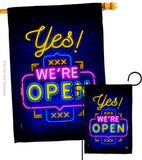 Yes We're Open - Merchant Special Occasion Vertical Impressions Decorative Flags HG190007 Made In USA