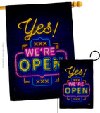 Yes We're Open - Merchant Special Occasion Vertical Impressions Decorative Flags HG190007 Made In USA