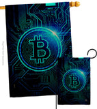 Blue Bitcoin - Merchant Special Occasion Vertical Impressions Decorative Flags HG192644 Made In USA