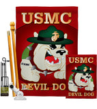 Devil Dog - Military Americana Vertical Impressions Decorative Flags HG108052