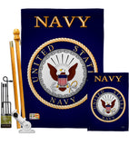 Navy - Military Americana Vertical Impressions Decorative Flags HG108058 Made In USA