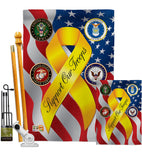 Support Our Troops Freedom - Military Americana Vertical Impressions Decorative Flags HG108060 Made In USA