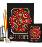 Fire Fighter - Military Americana Vertical Impressions Decorative Flags HG108063 Made In USA