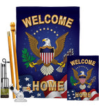 Welcome Home - Military Americana Vertical Impressions Decorative Flags HG108064 Made In USA